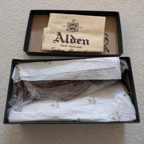 Alden Plain Toe Blucher in Snuff Suede, 10D - Picture 14 of 14